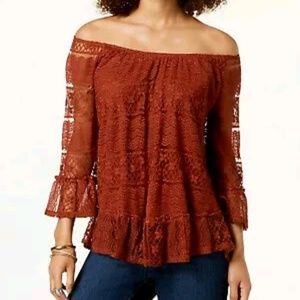 Style & co. Woman auburn lace shirt size 0X